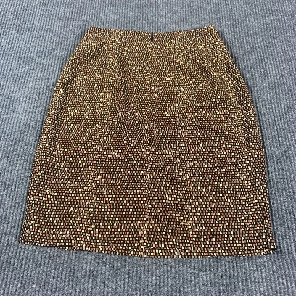 Liz Claiborne Skirt‎ Womens 4 Brown Lightweight Zip Up Short Abstract Y2K BOHO